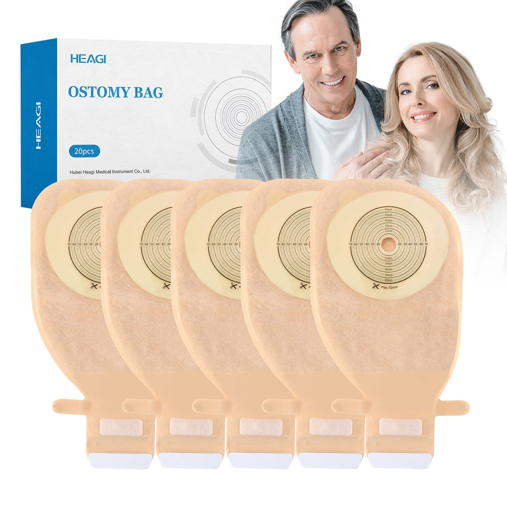 Onnohere One-Piece Colostomy Bags Cut-to-Fit Drainable Ostomy Pouches for Ileostomy Stoma Care