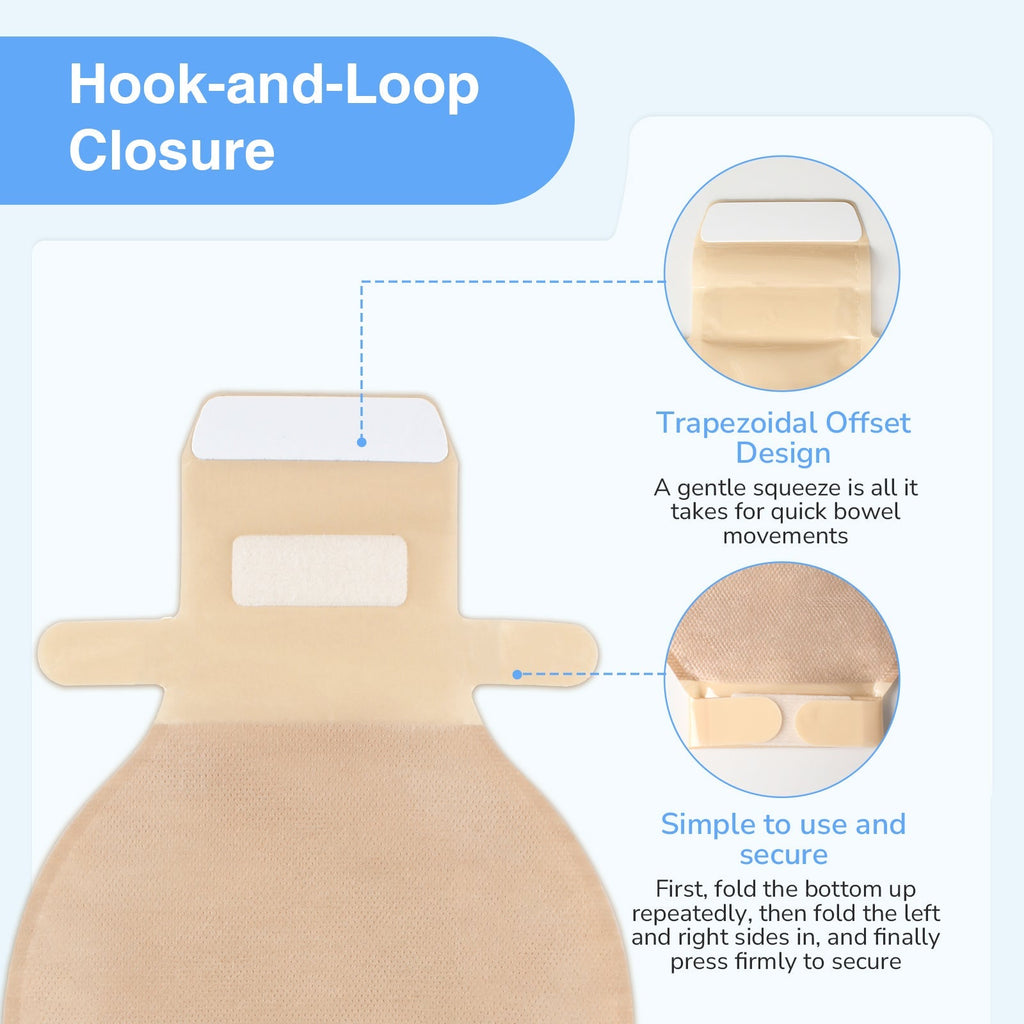Onnohere One-Piece Colostomy Bags with Dual Vent System, 15–85mm Drainable Pouches Ostomy Supplies 20PCS