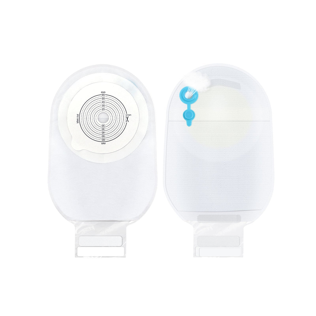 Onnohere One-Piece Drainable Colostomy Bags with Fast Vent & Secure Hook Closure 20 Pack Ostomy pouch