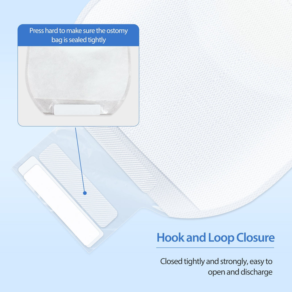 Onnohere One-Piece Drainable Colostomy Bags with Fast Vent & Secure Hook Closure 20 Pack Ostomy pouch