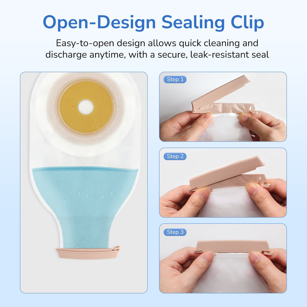 Buy 2 Get 1 Free Onnohere One-Piece Drainable Ostomy Bags (22771 Style) Tape Collar with 1-Sided Comfort Panel19–64mm, 10 Pack