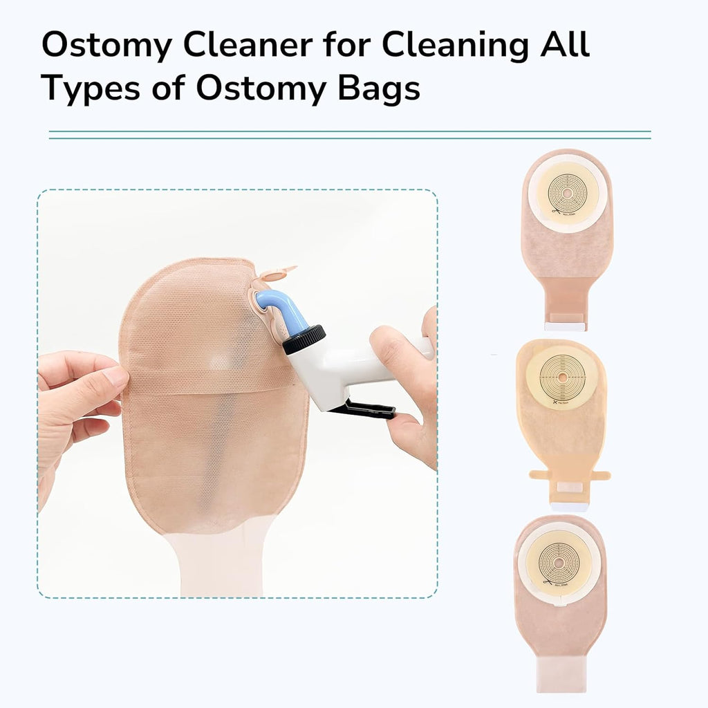 Onnohere Ostomy Bag Cleaning Tool - Colostomy Bag Flusher - Universal Fit with Easy Attachment for Toilet Inlet or Tap 20mm