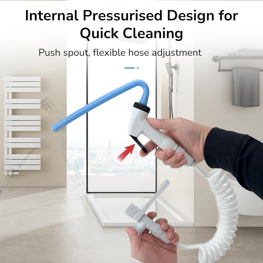 Onnohere Ostomy Bag Cleaning Tool - Colostomy Bag Flusher - Universal Fit with Easy Attachment for Toilet Inlet or Tap 20mm
