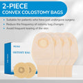 Onnohere 2 Piece Convex Colostomy Bags For Ileostomy Ostomy Pouch with Clamp