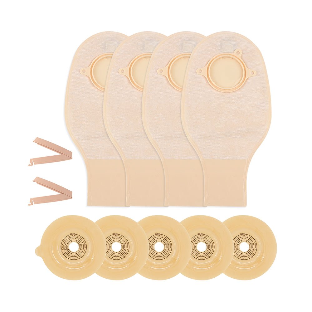 Onnohere 2 Piece Convex Colostomy Bags For Ileostomy Ostomy Pouch with Clamp