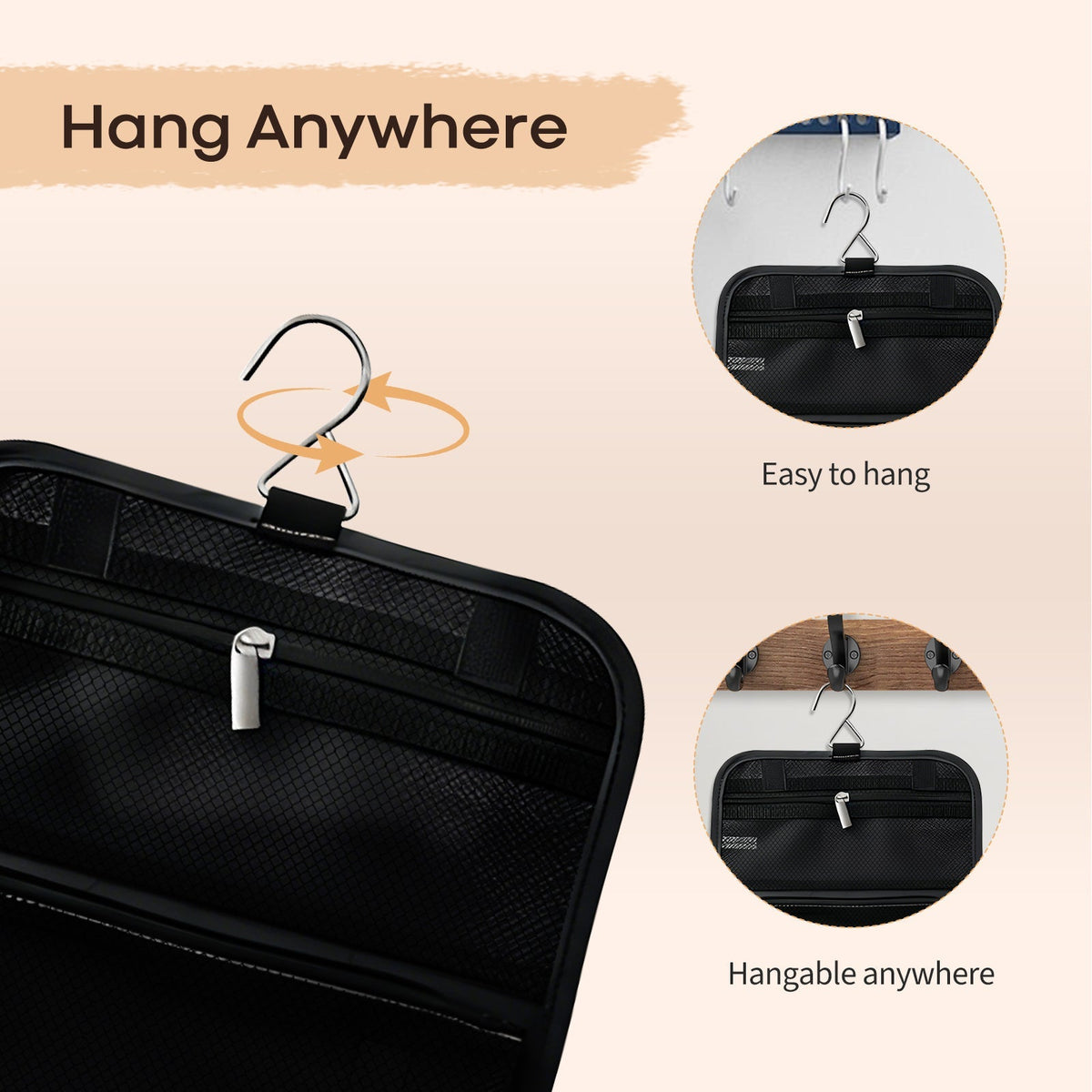 Onnohere Ostomy Travel Organizer Bag with Hook – Foldable Hanging Storage for Colostomy Toiletries Makeup