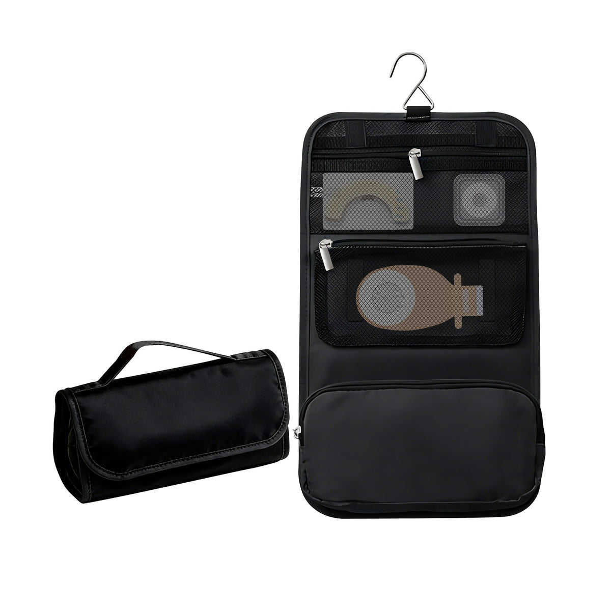Onnohere Ostomy Travel Organizer Bag with Hook – Foldable Hanging Storage for Colostomy Toiletries Makeup