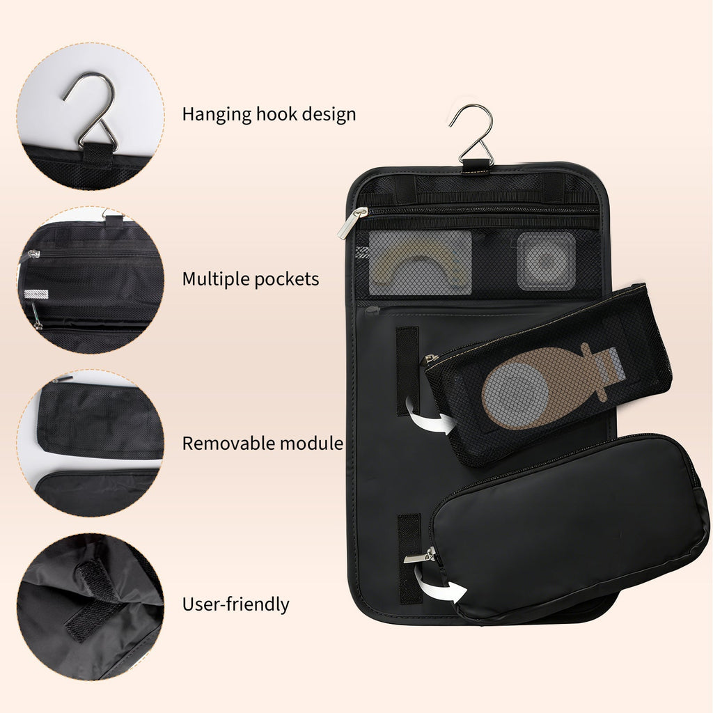 Onnohere Ostomy Travel Organizer Bag with Hook – Foldable Hanging Storage for Colostomy Toiletries Makeup