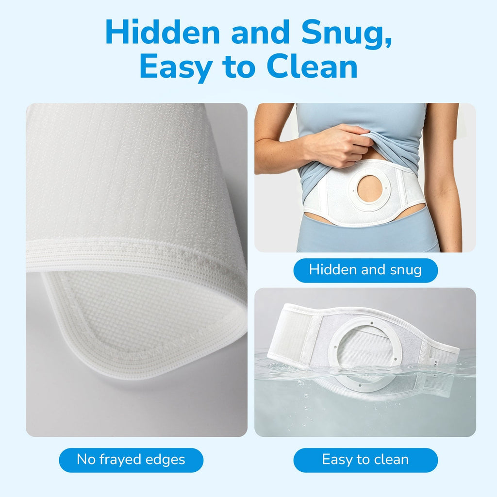 Onnohere Premium Ostomy Hernia Support Belt for Men & Women, Adjustable Abdominal Ostomy Belt with Snap-In Rings
