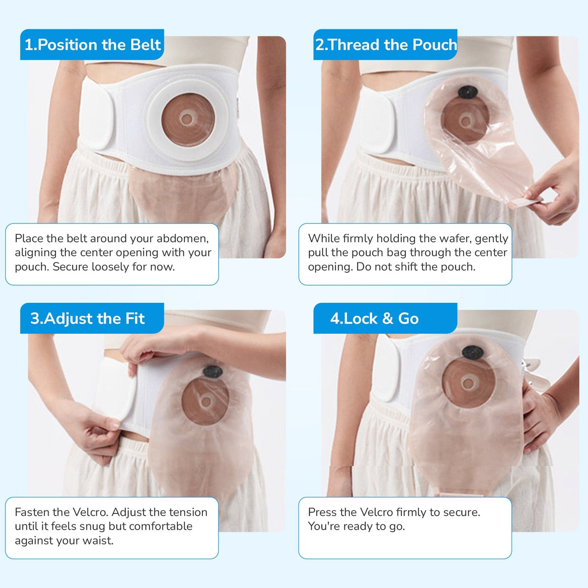 Onnohere Premium Ostomy Hernia Support Belt for Men & Women, Adjustable Abdominal Ostomy Belt with Snap-In Rings