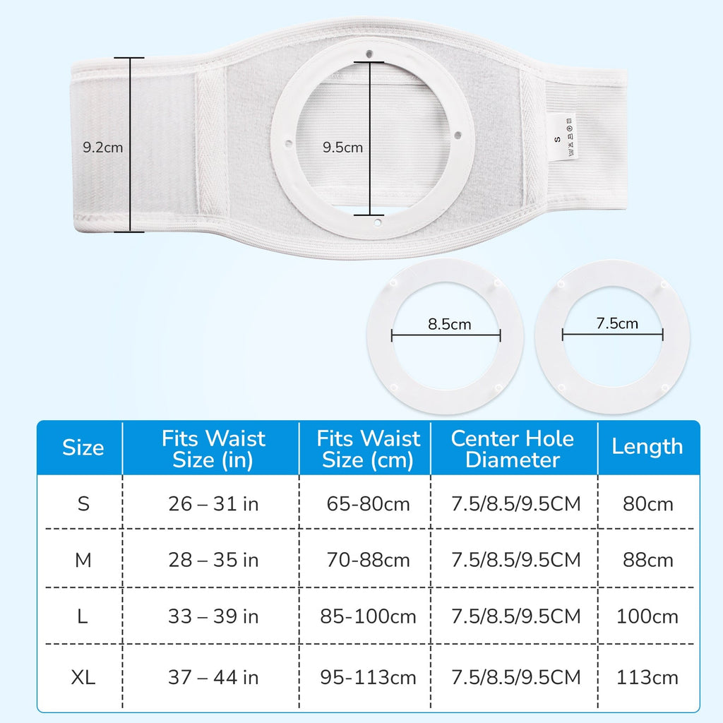 Onnohere Premium Ostomy Hernia Support Belt for Men & Women, Adjustable Abdominal Ostomy Belt with Snap-In Rings