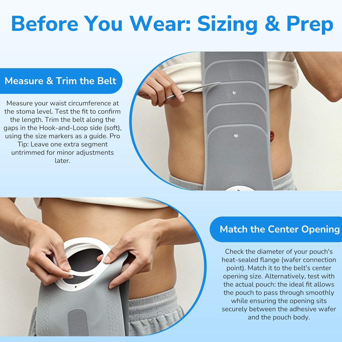 Onnohere Premium Ostomy Support Belt with Snap-In Rings – Ergonomic Abdominal Support System for Colostomy & Ileostomy Users
