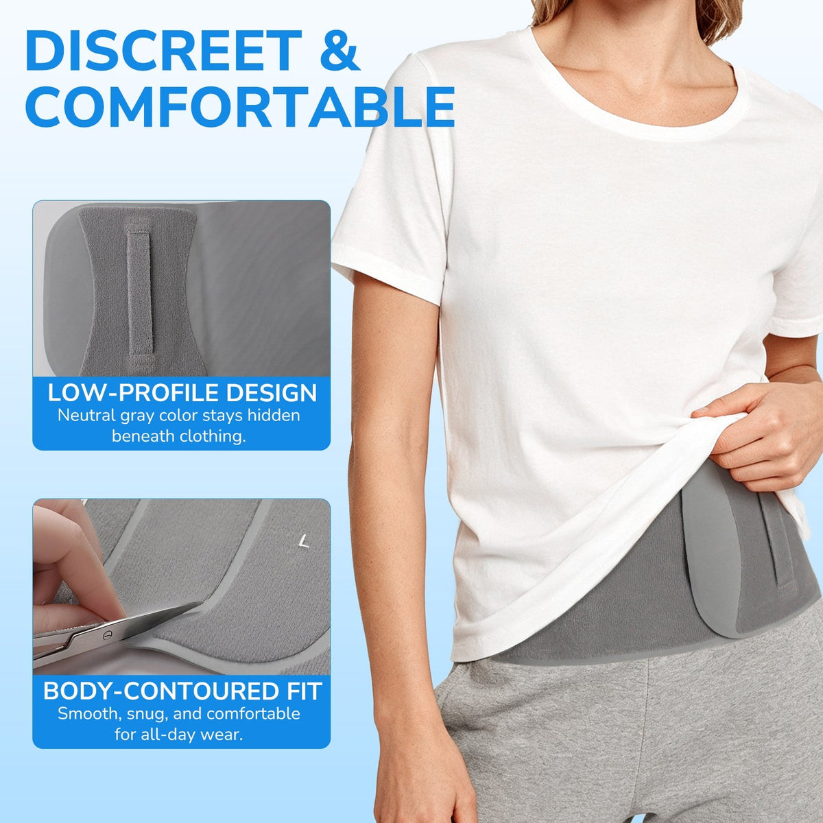 Onnohere Premium Ostomy Support Belt with Snap-In Rings – Ergonomic Abdominal Support System for Colostomy & Ileostomy Users