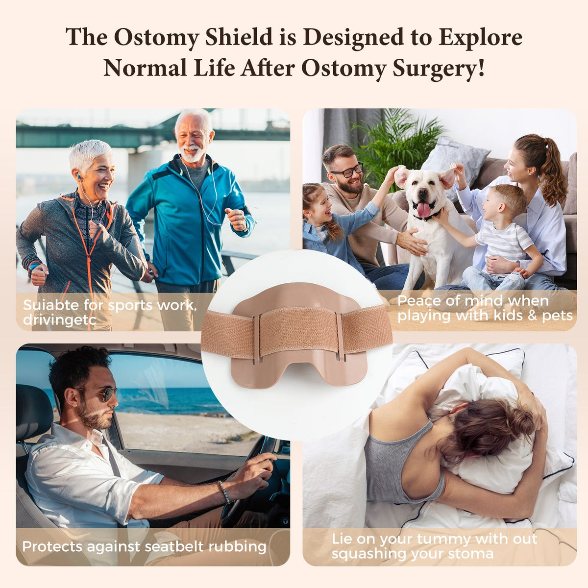 Onnohere Stoma Shield, Stoma Guard Ostomy Armor Anti-Collision Sports Work Protection Shield,  Fits Colostomy, Ileostomy & Urostomy Bags