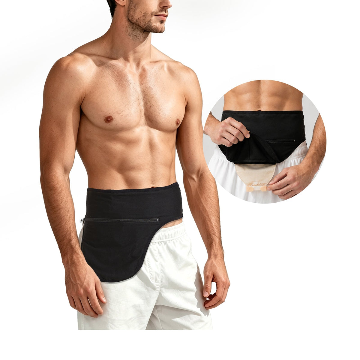 Onnohere Upgraded Ostomy Support Belt, Colostomy, Ileostomy, Urostomy, Ostomy Bag Cover Swimming & Sports, Stoma Stealth Belt