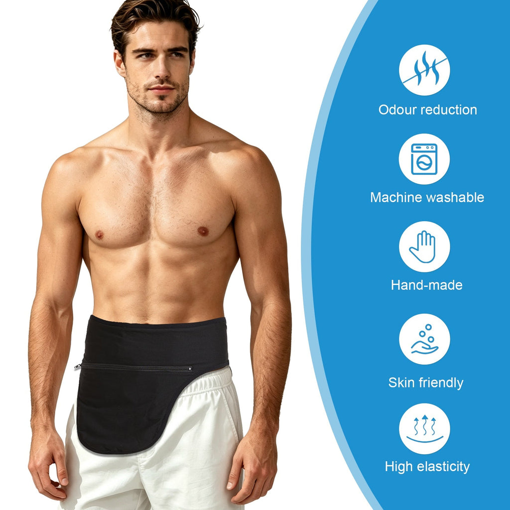 Onnohere Upgraded Adjustable Ostomy Support Belt – Stealth Belt for Ostomy Bags, Ideal for Sports & Swimming, Unisex