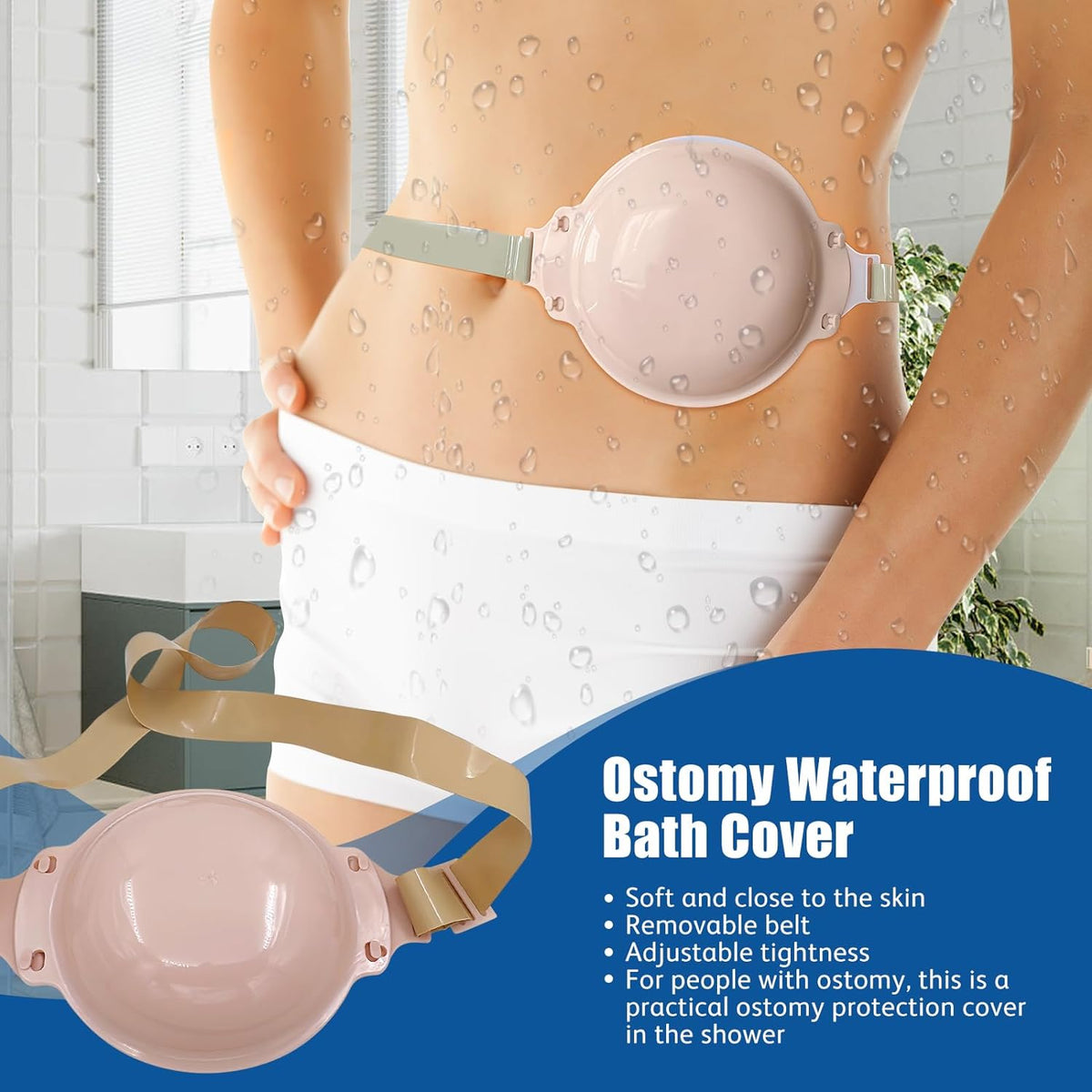 Onnohere Ostomy Shower Cover Waterproof Ostomy Supplies Bath Cover